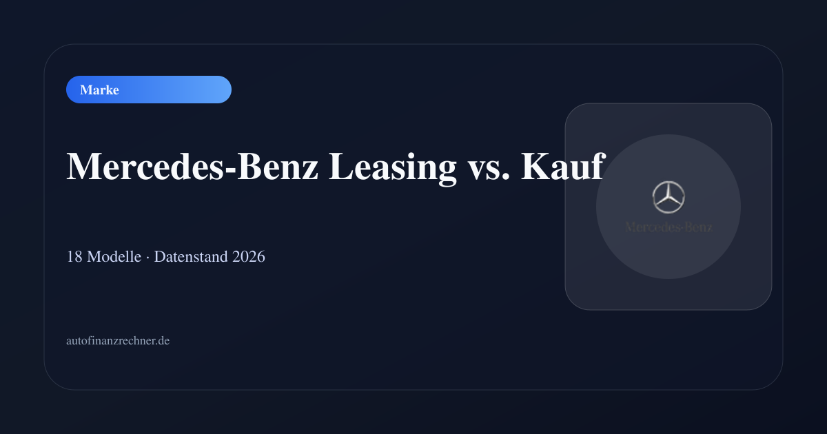 Mercedes-Benz Leasing vs. Kauf 2026 | AutoFinanzrechner